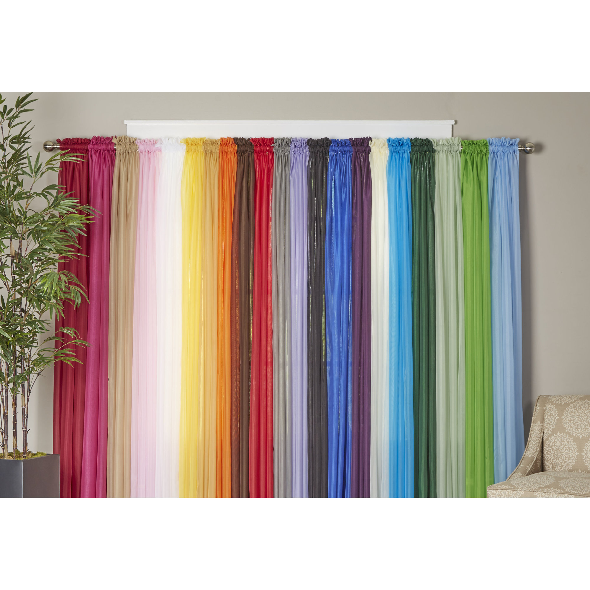 Wayfair+Basics+Solid+Sheer+Curtain+Panels
